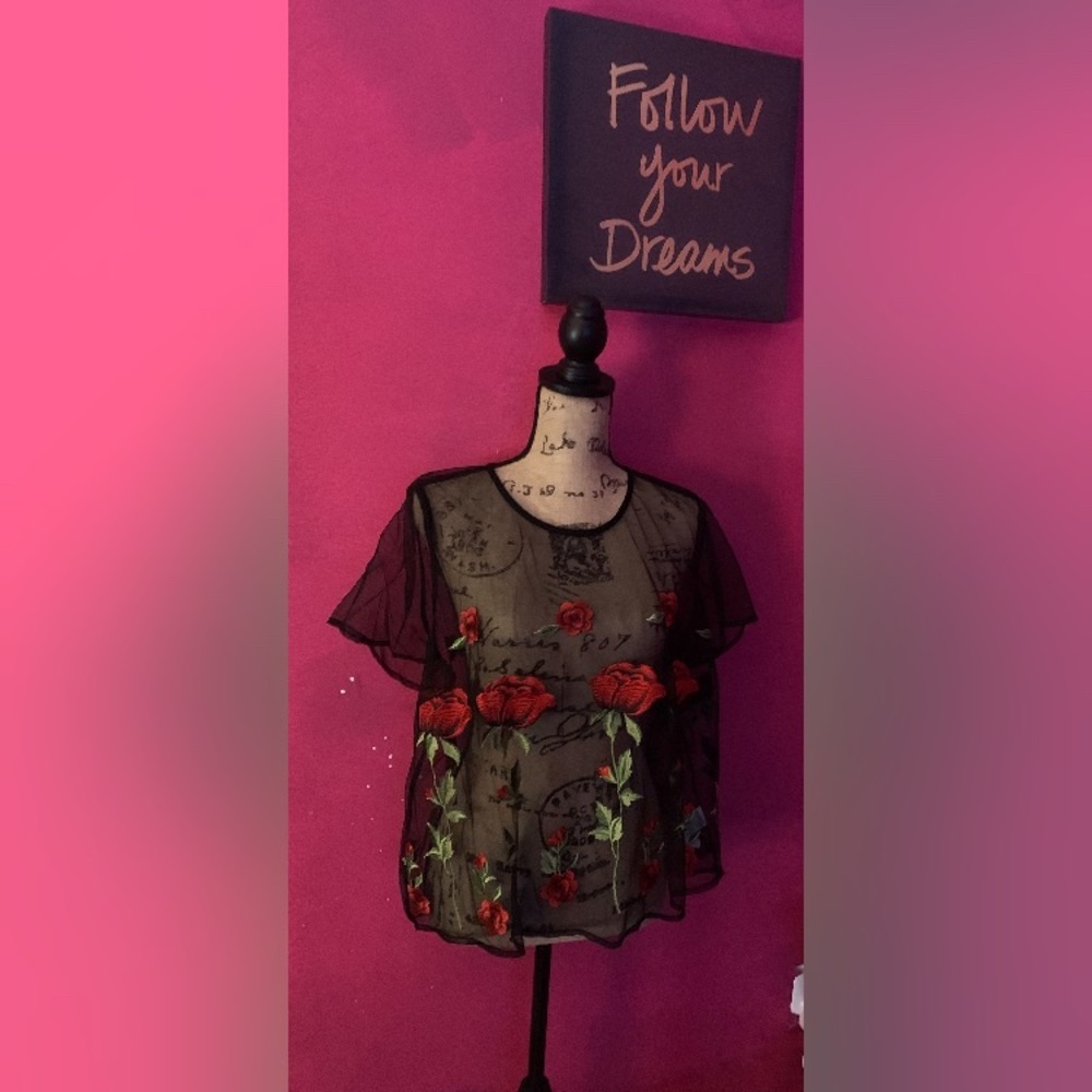Gorgeous Forever21 embroidered top